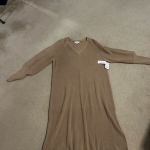 Long Sleeve Brown Dress